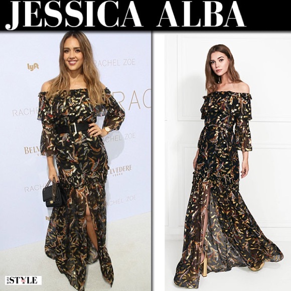 Rachel Zoe Dresses & Skirts - NWT Rachel Zoe Collection Quinn Maxi Dress - Feather Print Gold Fil Coupe Size 2